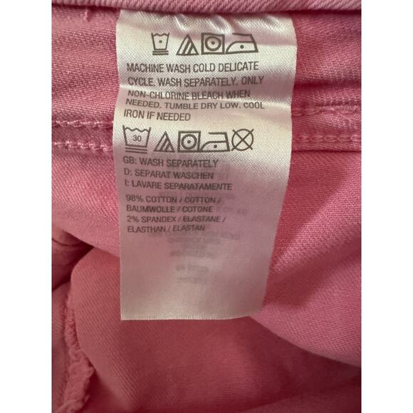 Candace Cameron Camellia Pink Distressed Denim Shorts 18WP Plus Petite NWOT - Picture 10 of 11